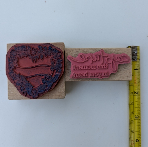 Floral Heart and Sentiment Rubber Stamps - Picture 5 of 7